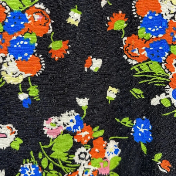 BODEN Wild Cluster Floral Print Crew Neck Fit and Flare Dress Black Swiss Dot 4 - Picture 3 of 14